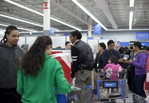 Holiday Shoppers Seek Out Deals On Black Friday at Walmart Walmart